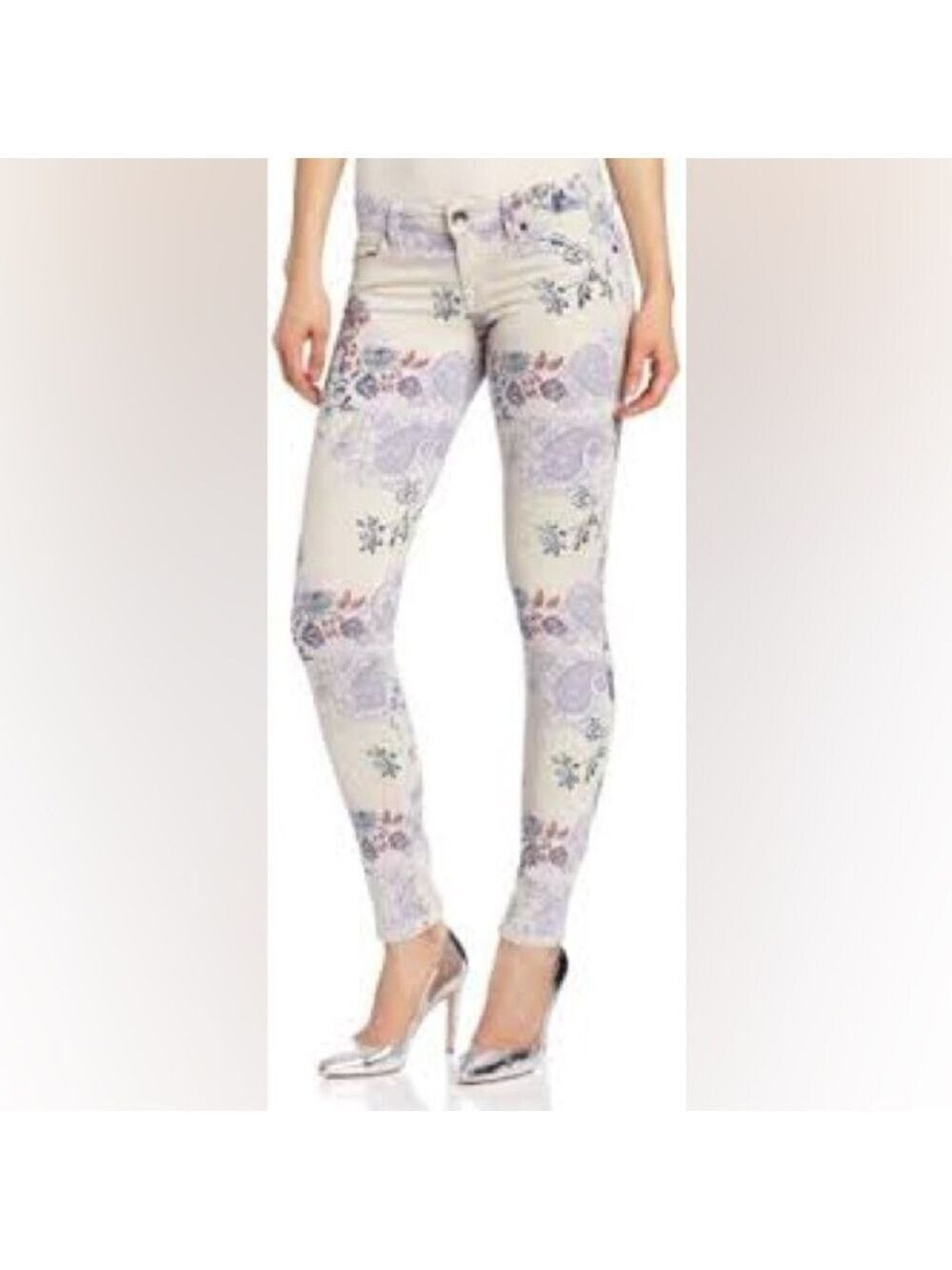 Level 99 “Janice” Paisley Print Skinny Jean Pants Sz 30